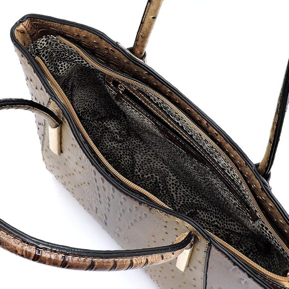 Veda Ostrich Tote and Clutch Set - Picture 4 of 6